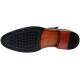 Carrucci Emerald Green Calfskin / Suede Medallion Toe Monk Strap Shoes KS886-737